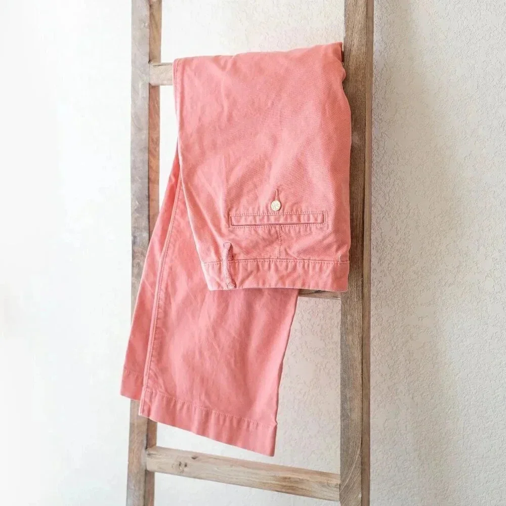 Tory Burch Coral Chino Pants | Size 32 | Cropped Straight Leg